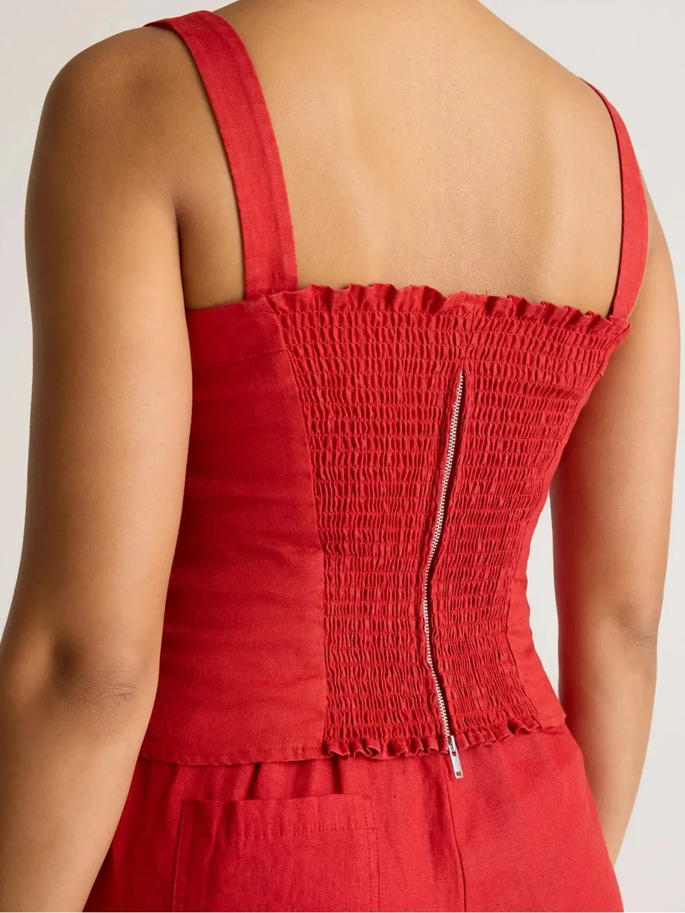 Quince Chile 100% European Linen Fitted Tank Size Large - Picture 3 of 5